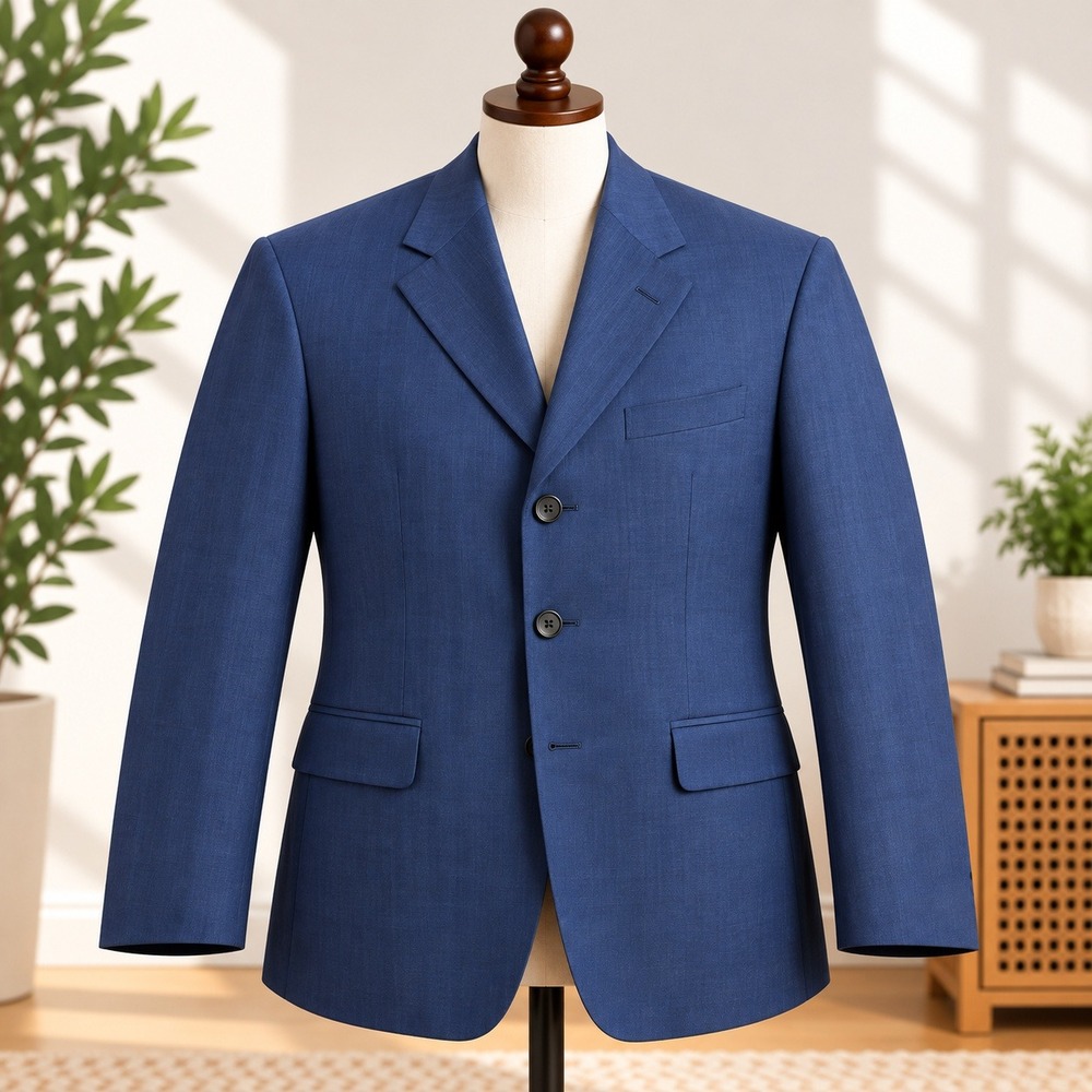 ASOS Blazer Jacket Mens 38 Blue Slim Fit Single Breasted Formal Career Dressy